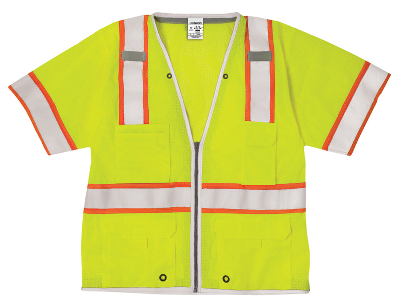 Load image into Gallery viewer, Kisigo 1550 Class 3 Brilliant Series Heavy Duty Vest - Lime front 
