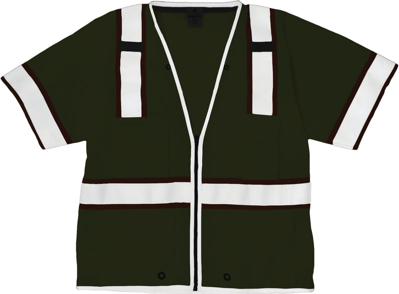 Load image into Gallery viewer, Kisigo 1550 Class 3 Brilliant Series Heavy Duty Vest - visual of reflective stripes at night
