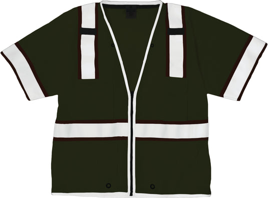 Kisigo 1550 Class 3 Brilliant Series Heavy Duty Vest - visual of reflective stripes at night