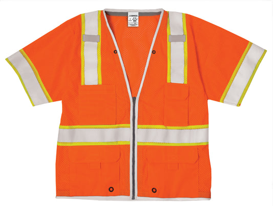 Kisigo 1551 Class 3 Brilliant Series Heavy Duty Vest - Orange front