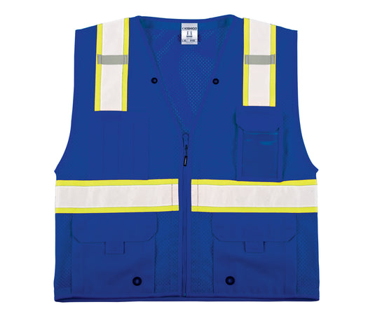 Kishigo B102 Enhanced Visibility Professional Utility Vest - Non ANSI - blue front flat