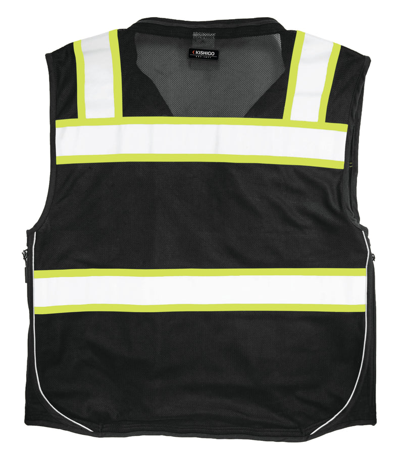 Load image into Gallery viewer, Kishigo B500 Premium Black Series safety vest - back
